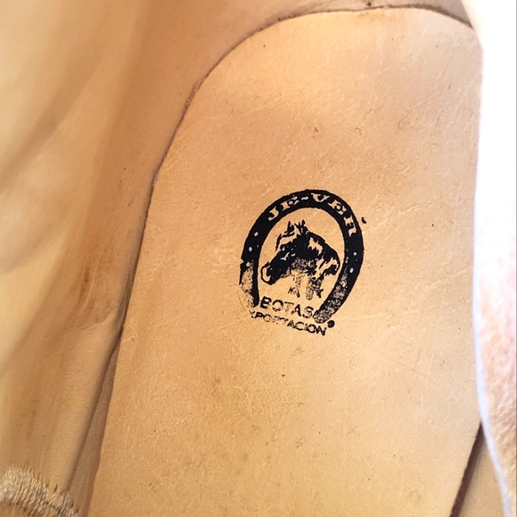 JE-VER real leather Cowboy boots Mexico Size 27.5, US Men's size 9/Woman's 10.5. - Picture 11 of 12